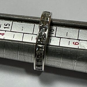 AJJ Sterling Silver Ring with clear stones. Size 5.25